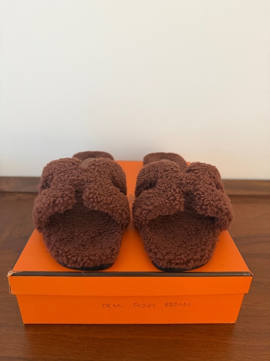 Hermes Shearling Orans W 41 Brown - Picture 2 of 4